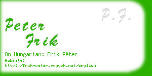 peter frik business card